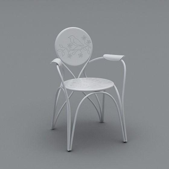 Floral Harmony 3D Model Chair