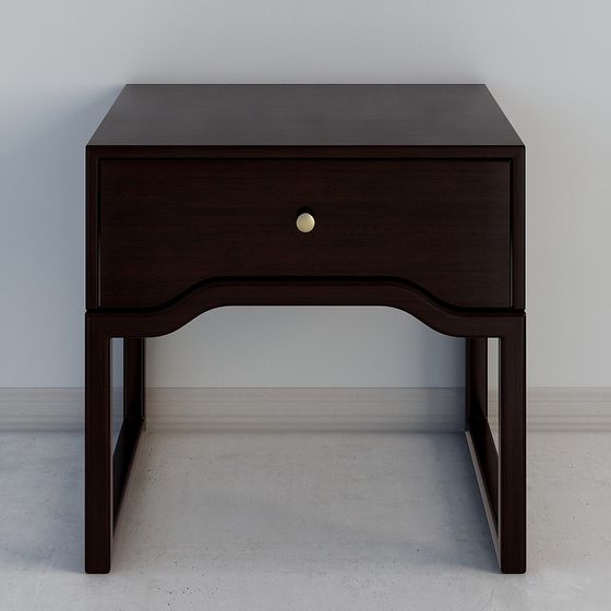 Elegant Low-Polygon Nightstand 3D Model