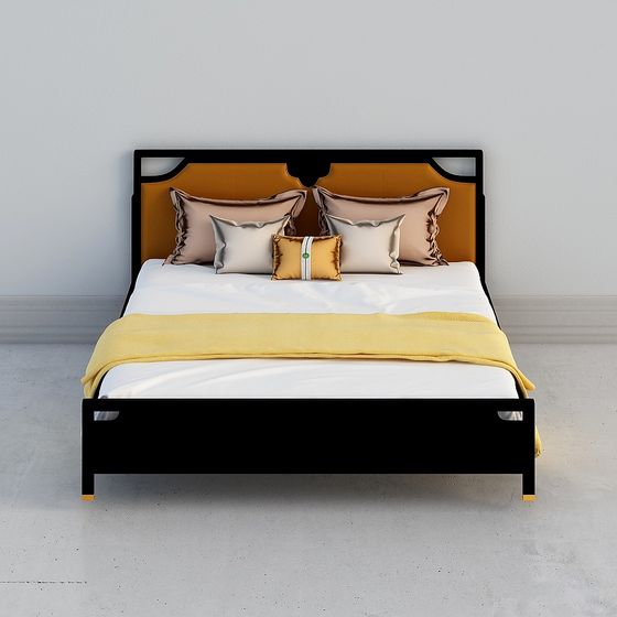 Elegant 3D Bed Model with Unique Design