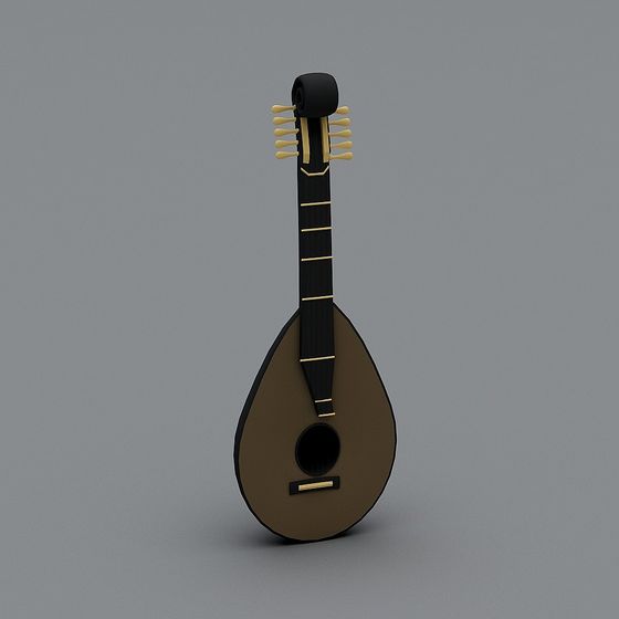 Elegant Mandolin 3D Model – Wooden Musical Instrument