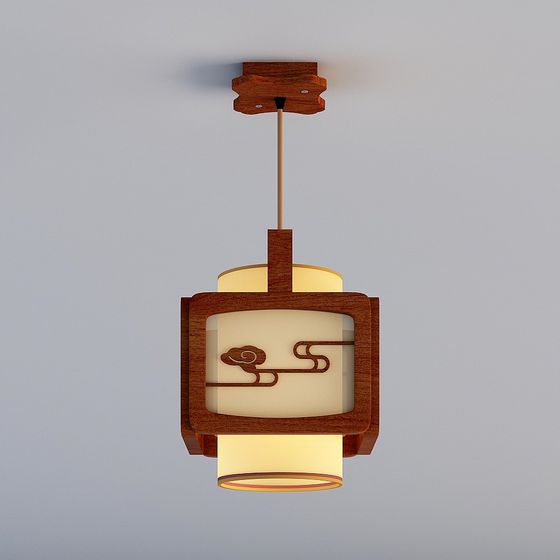 Elegant Low-Poly Chandelier 3D model