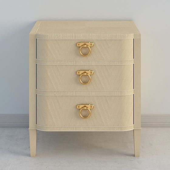 Elegant Cream Chest 3D model for Stylish Interiors