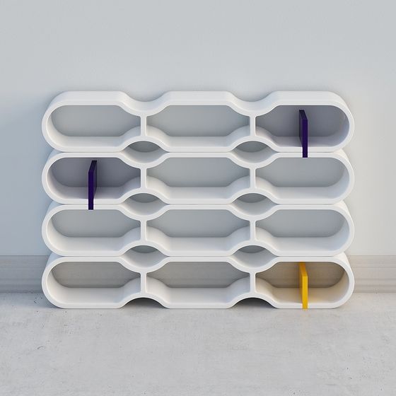 Unique Low-Poly Bookshelf 3D model