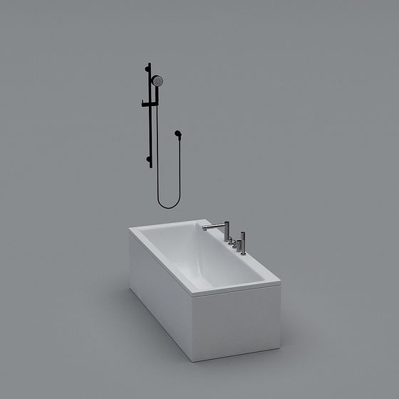 Modern Minimalist 3D Bathroom Set Model