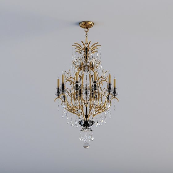 Elegant Crystal Chandelier 3D model for Enchanting Spaces