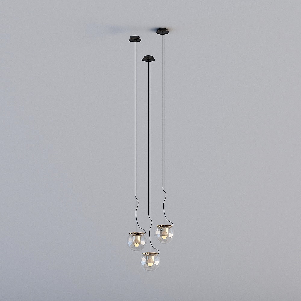 Sphere Trio Low-Poly Chandelier 3D model