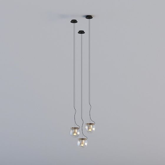 Sphere Trio Low-Poly Chandelier 3D model