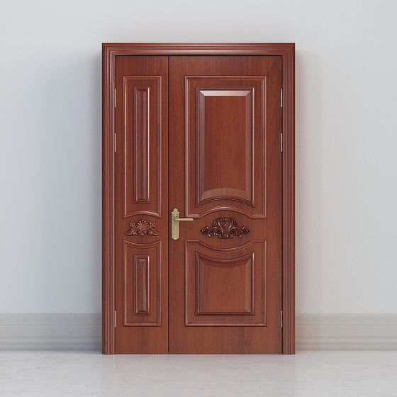 Classic Wooden Door 3D model for Interior Spaces