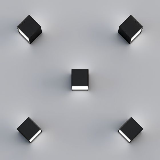 Sleek Modern Black Cube Set 3D model