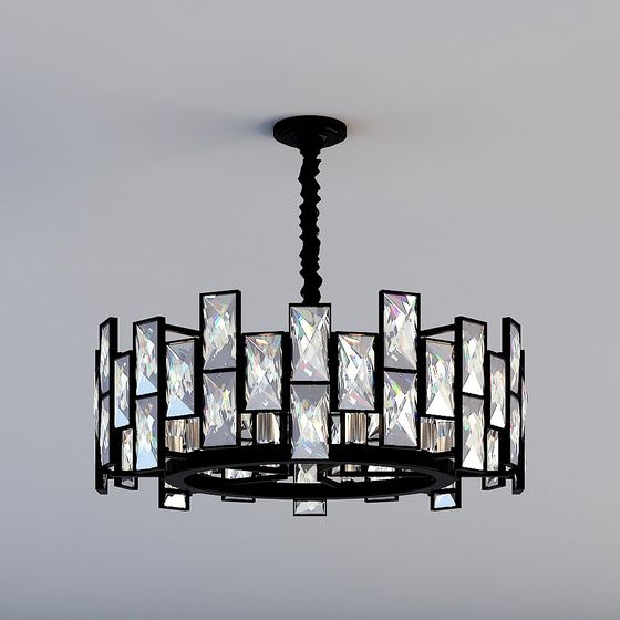 Stylish Low-Poly Chandelier 3D model for Modern Interiors