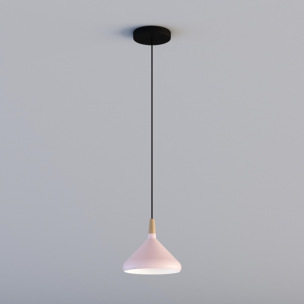Stylish Low-Poly Pink Pendant Light 3D model
