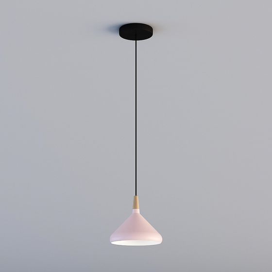 Stylish Low-Poly Pink Pendant Light 3D model