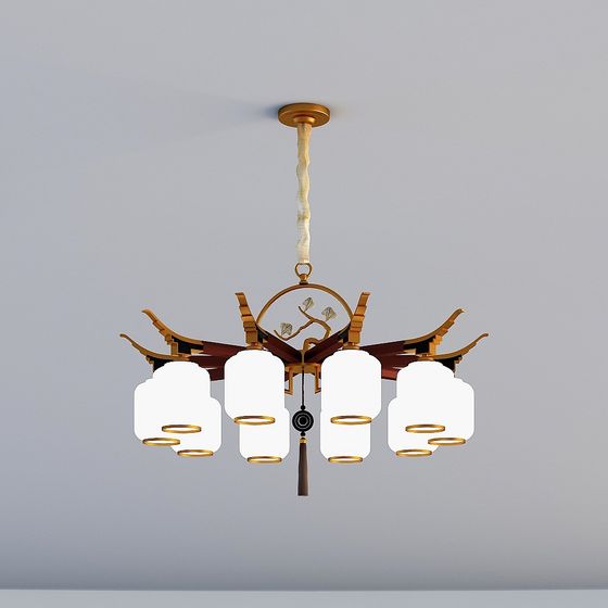 Stylish Chandelier 3D model Blending Tradition and Modernity