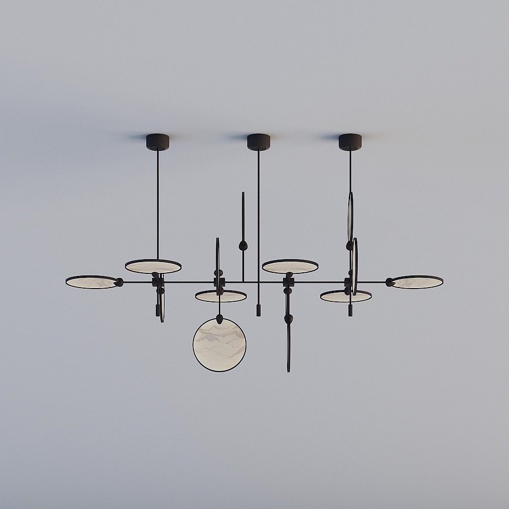 Toutes les lumières 3D sont XJDS - Lustre de paysage de chambre d'hôte de restaurant chinois nouveau - MD818 - lustre de ventilateur - 14 noir