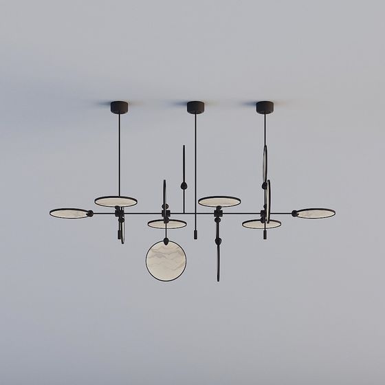 Toutes les lumières 3D sont XJDS - Lustre de paysage de chambre d'hôte de restaurant chinois nouveau - MD818 - lustre de ventilateur - 14 noir