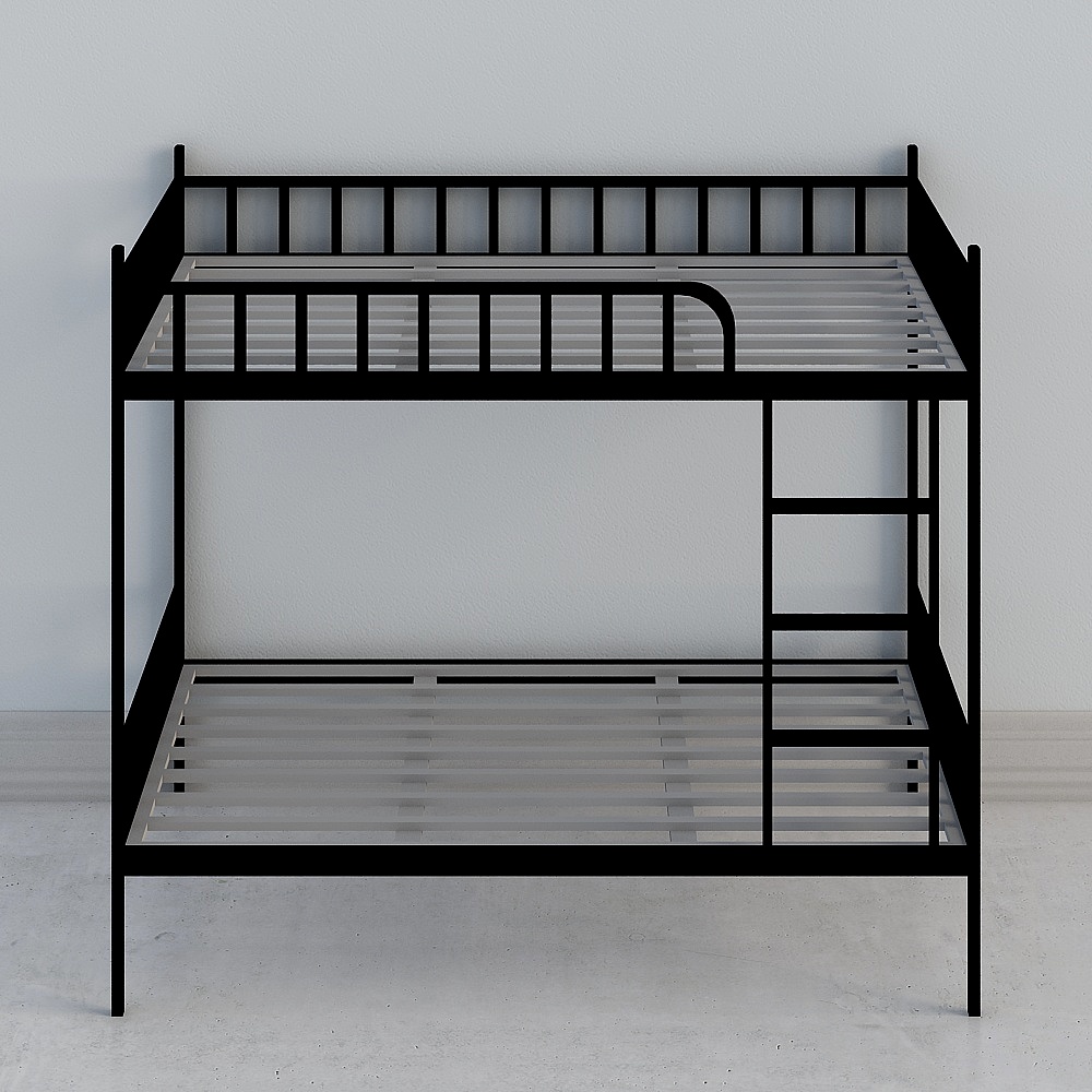 Lits superposés en fer noir (échelles suspendues)