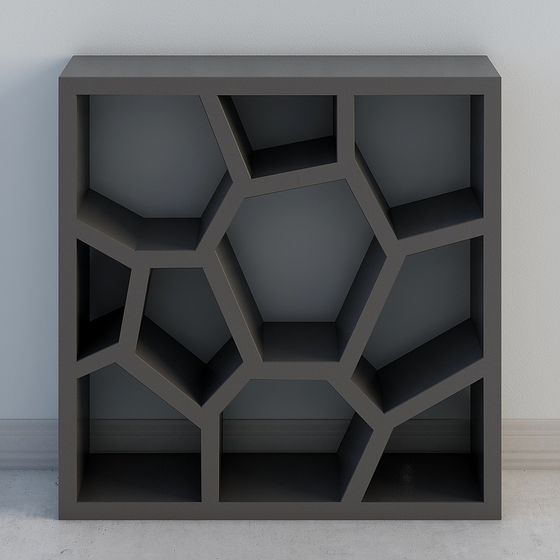 Stylish Hexagon Hive Bookshelf 3D model