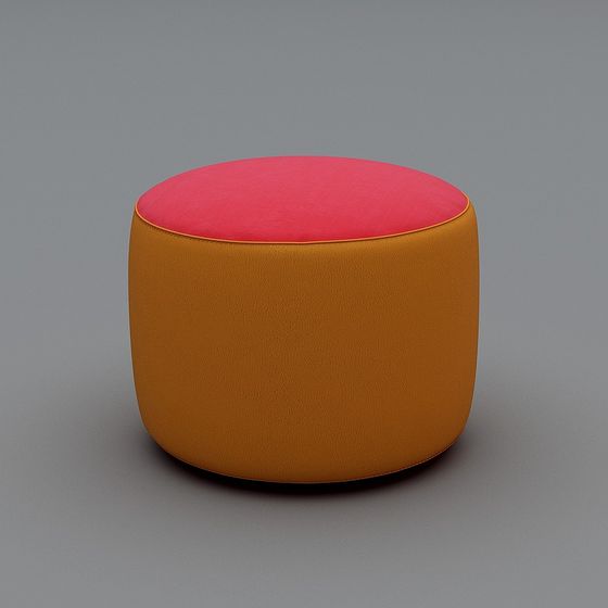 Stylish Round Stool 3D Model with Unique Charm