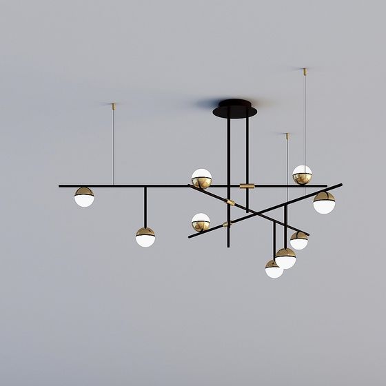 Geometric Pendant Light 3D model for Modern Interiors