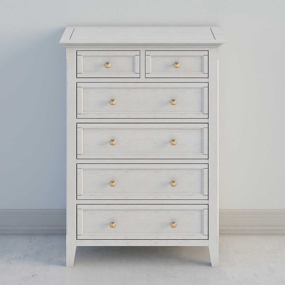 White six-bucket cabinet 2