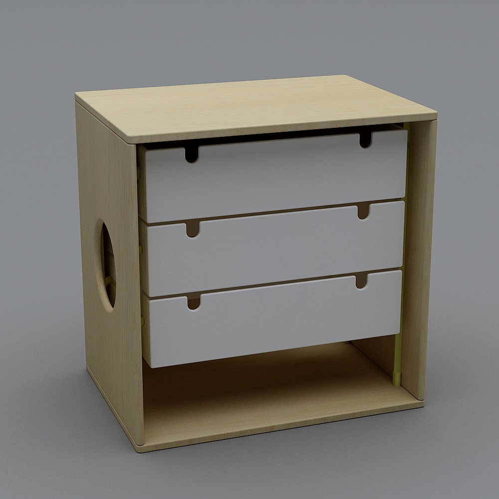 Modern Low-Poly Nightstand 3D model