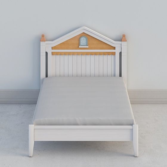 Elegant Low-Polygon Bed Frame 3D model for Cozy Spaces