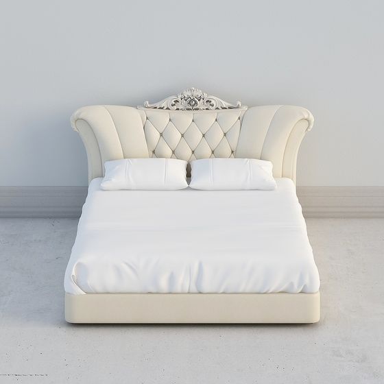 Elegant Low-Poly Bed 3D model Design