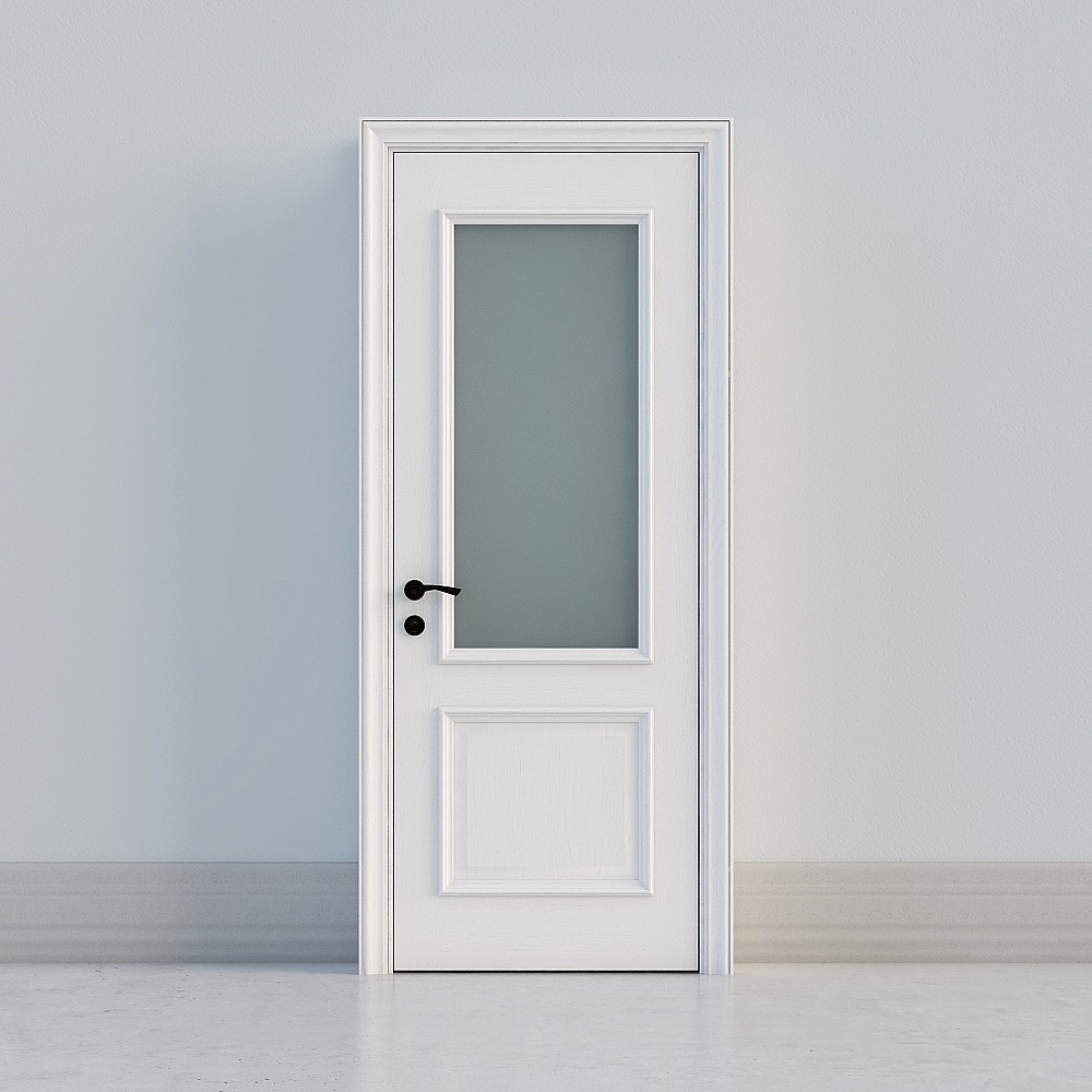 Porte classique blanche vitrée