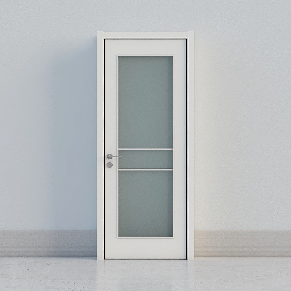 modern white windowed door
