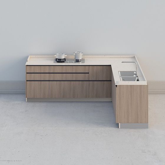 Modern Minimalist Kitchen Cabinet 3D model