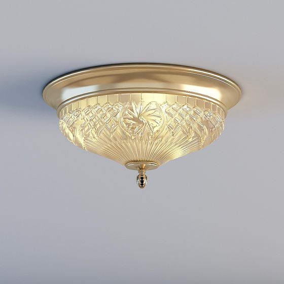 Charming Yellow and Brown Ceiling Light 3D Model
