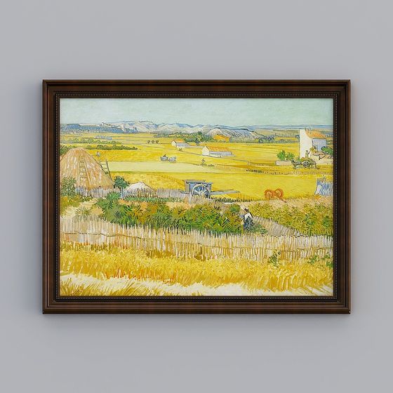 Salon américain et européen Kippoon vintage brun du sol au plafond 91.6x121,6cm Van Gogh harvest emrgz-e-8-1