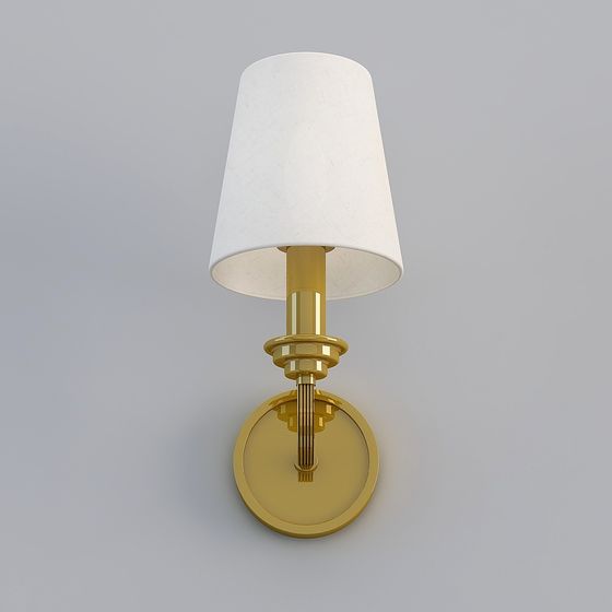 Elegant Gold and White Wall Lamp 3D model