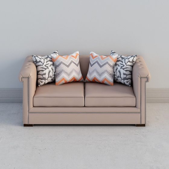 Elegant Low-Poly Sofa 3D Model for Contemporary Design