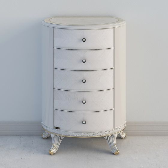 Chic Round Makeup Vanity 3D Model for Stylish Interiors