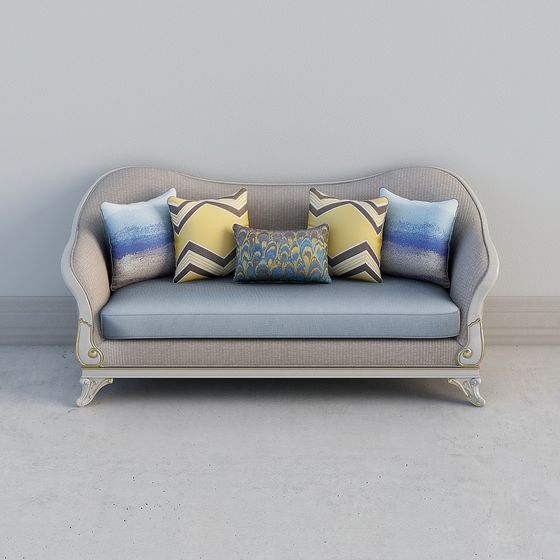 Elegant 3D Sofa Model Blending Classic and Modern Styles