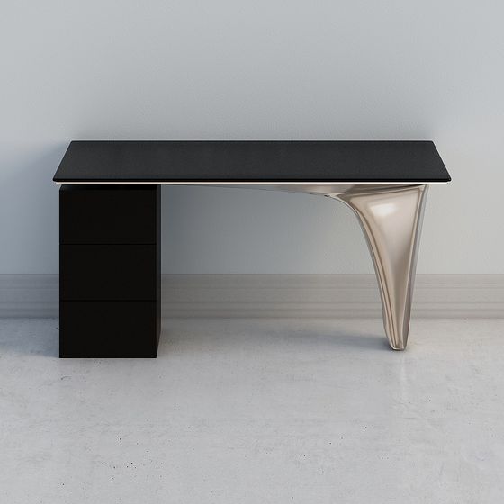 Stylish Low-Poly Office Desk 3D model for Creative Spaces