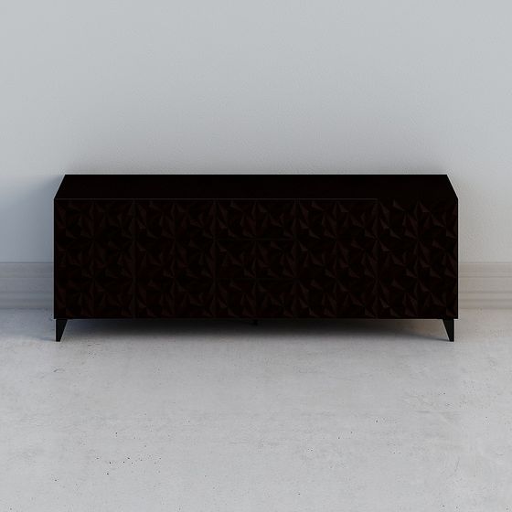 Sleek Low-Poly TV Cabinet 3D model
