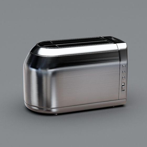 Sleek Stainless Steel Toaster 3D model for Modern Kitchens