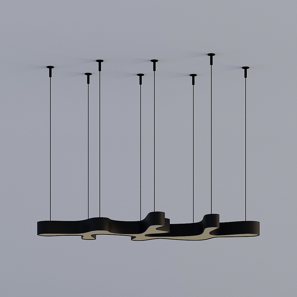 Sleek Modern Pendant Light 3D model