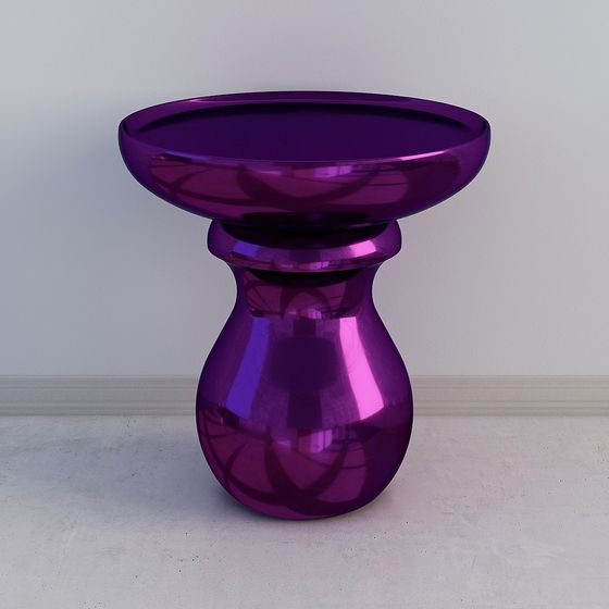 Elegant Purple Mirrored Round Table 3D model