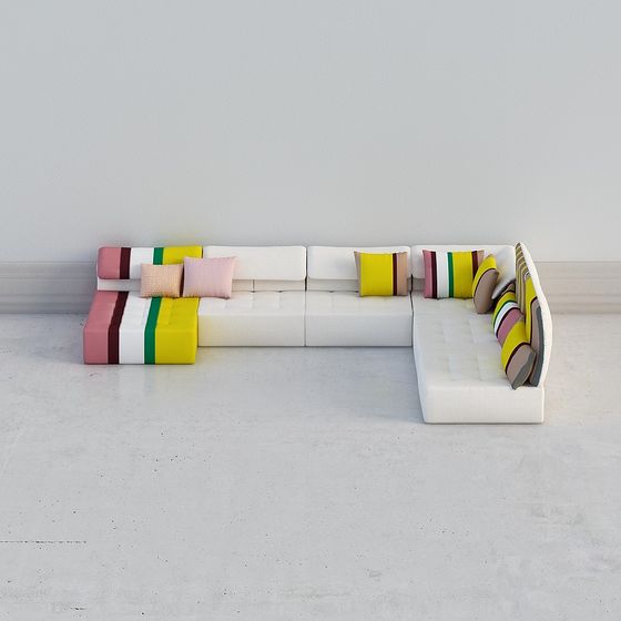 Colorful Comfort 3D model Sofa for Modern Interiors