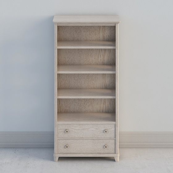 Elegant Low-Poly Bookshelf 3D Model