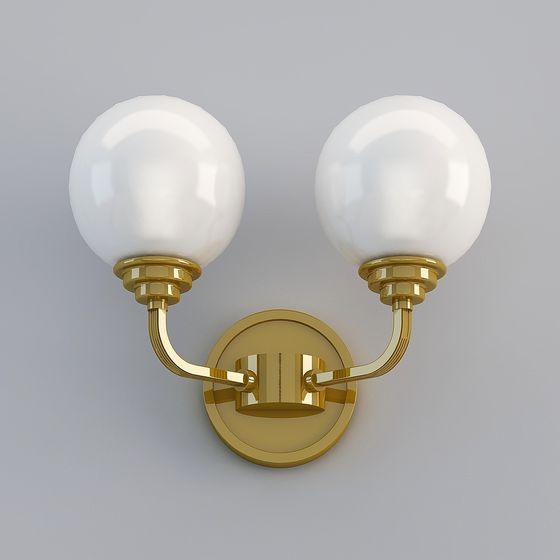 Elegant Double-Head Wall Lamp 3D model