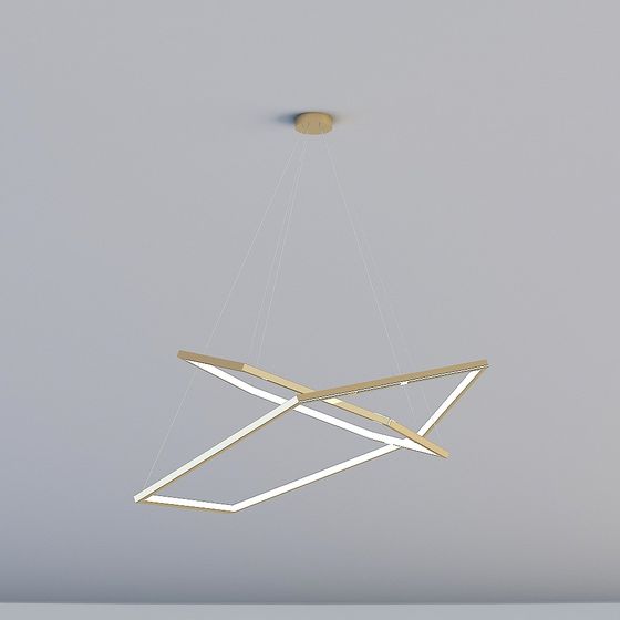 Geometric Light and Shadow Chandelier 3D model for Modern Spaces