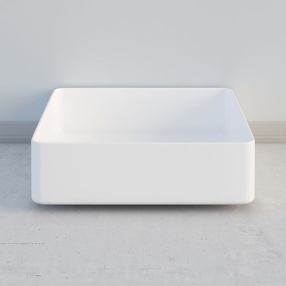 Sleek Square Sink 3D model for Modern Interiors