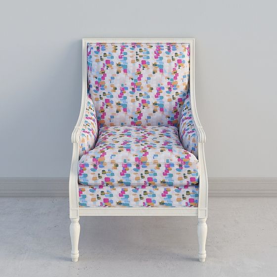 Vibrant Low-Poly Chair 3D Model for Interior Design