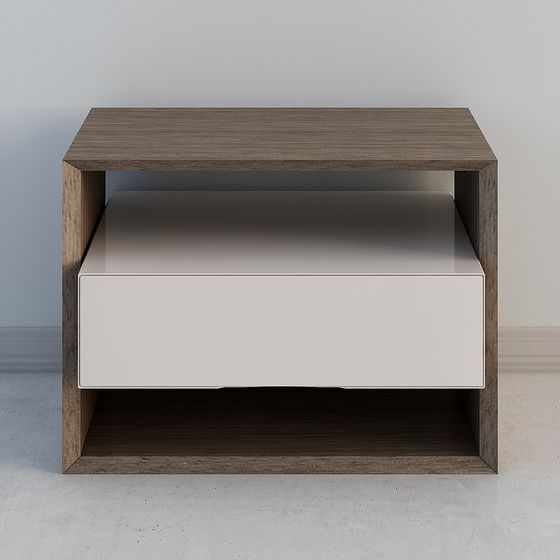 Earth Color Bedside Table 3D Model for Charming Bedrooms