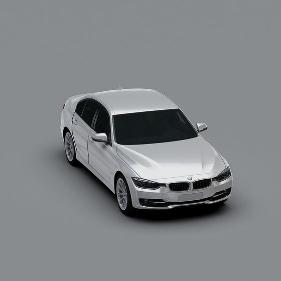 Elegant Low-Poly White Car 3D model