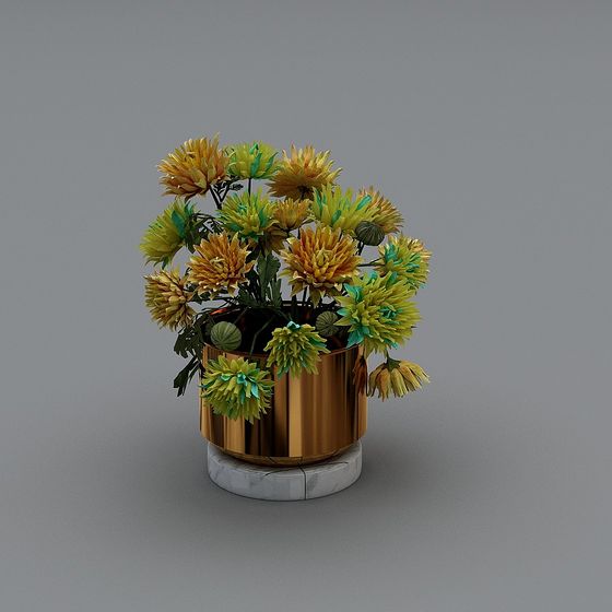 Golden Bouquet 3D model
